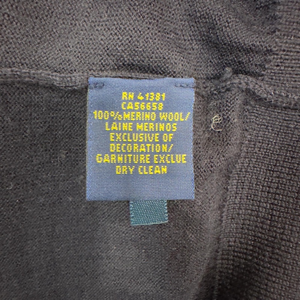 Polo Ralph Lauren Mens Merino Wool V Neck Sweater Green Pony Size XL - Picture 7 of 9